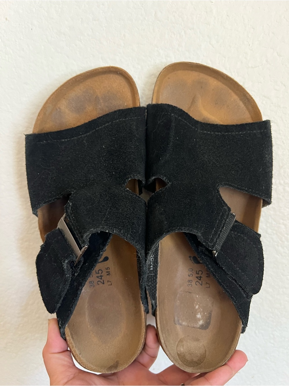 Birkenstock Betula  black Suede Sandals 245 Size 7-7.5